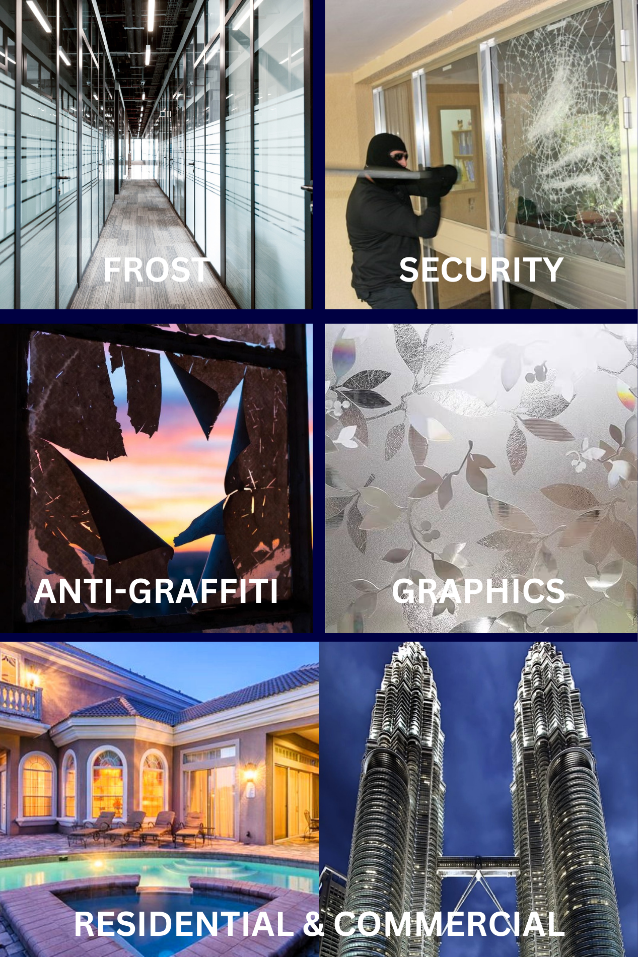 Specialty Films - Frost, Security, Graphics, Anti-Graffiti for Residential and Commercial